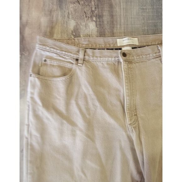 LL Bean Double L Classic Fit Mens 44x29 Plaid Flannel Lined Light Brown Denim - Picture 6 of 13